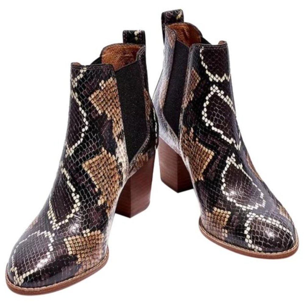 Madewell Regan Snake Embossed Boots